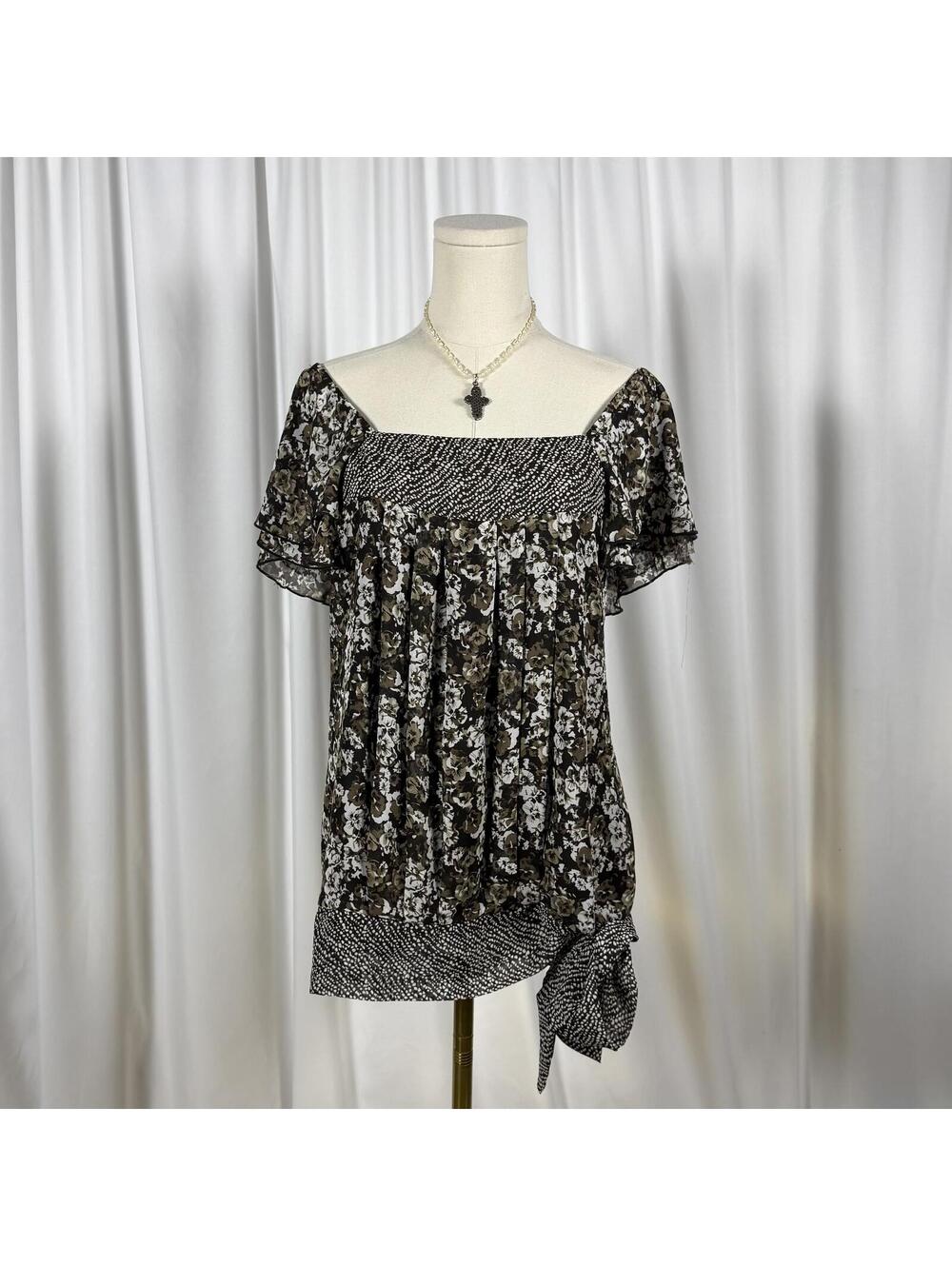 Twee Y2k cutie brown top with waist tie